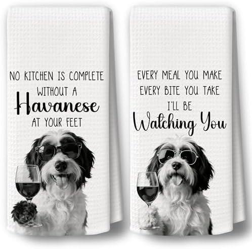 Dog Kitchen Towels Decor Set of 2 by BCUANGD