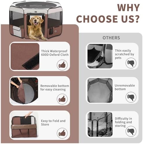 DONORO Dog Playpen Portable Pet Play Pens - Image 5
