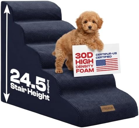 Miorun Dog Stairs for High Beds, 24.5" Foam Pet Ramp Step for Small Dogs by Miorun