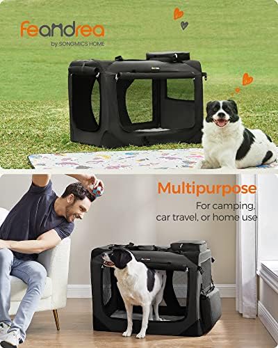 Feandrea Collapsible Soft Dog Crate, Portable Travel Carrier, 32 Inches - Image 2