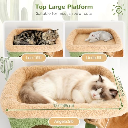 Globlazer F66 Cactus Corner Cat Tree, 66in Multi-Level Climbing Tower - Image 2