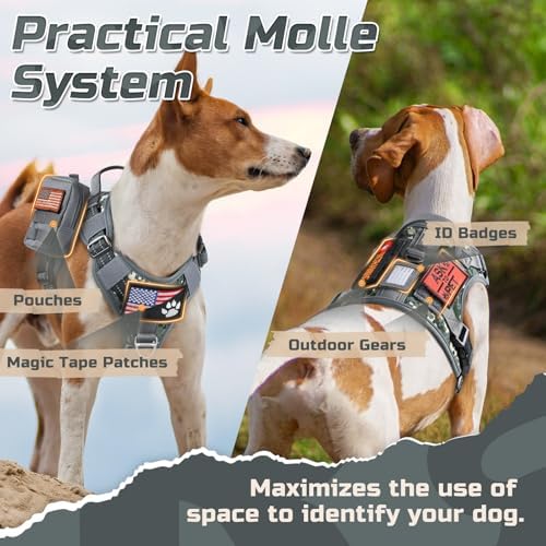 rabbitgoo Tactical Dog Harness for Medium, No Pull Military Service Vest - Image 5