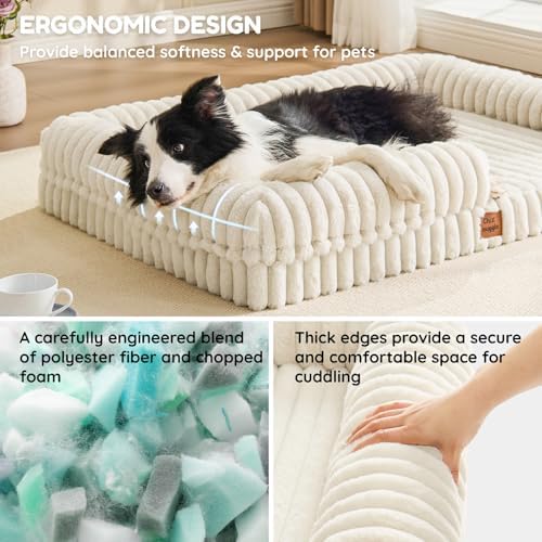 ChiXnuggle Faux Fur Orthopedic Dog Bolster Bed, Waterproof Washable Cover - Image 2
