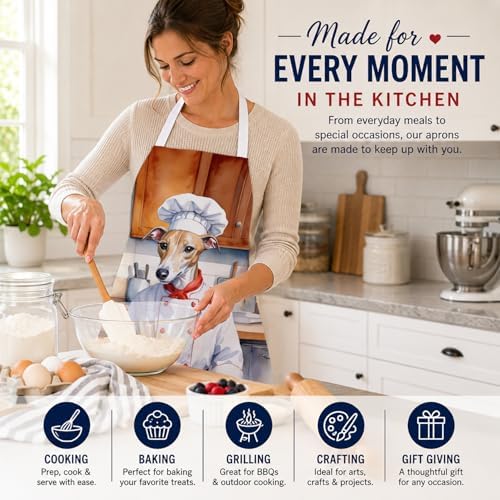Caroline's Treasures Whippet The Chef Apron Cooking Kitchen Server Baking - Image 6