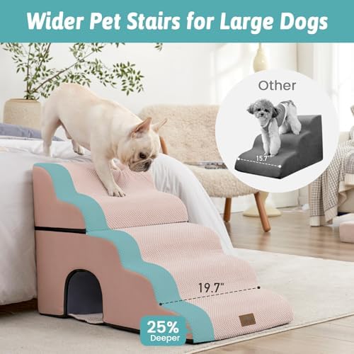 COZY KISS Extra Wide Small Dog Stairs - Image 3