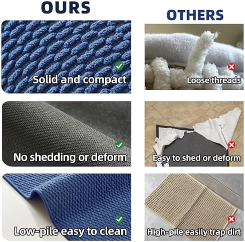 TYUU Bathroom Rugs Non Slip Washable, Super Absorbent Thin Bath Mat Quick Dry - Image 6