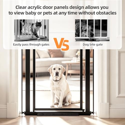56" Extra Tall Clear Cat Gate, 33.5‑37.4" Wide Pet Gate - Image 4