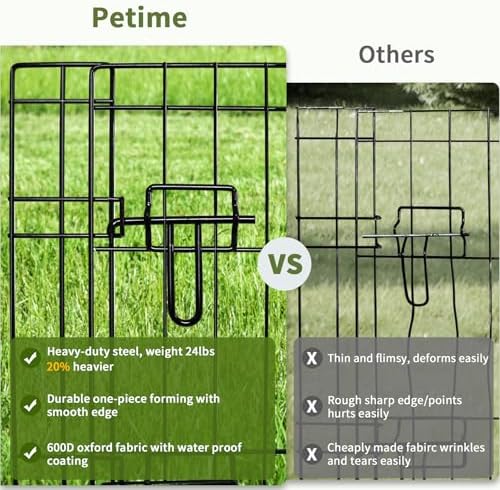 PETIME Foldable Metal Dog Exercise Pen/Pet Puppy Playpen Kennels Yard Fence - Image 4