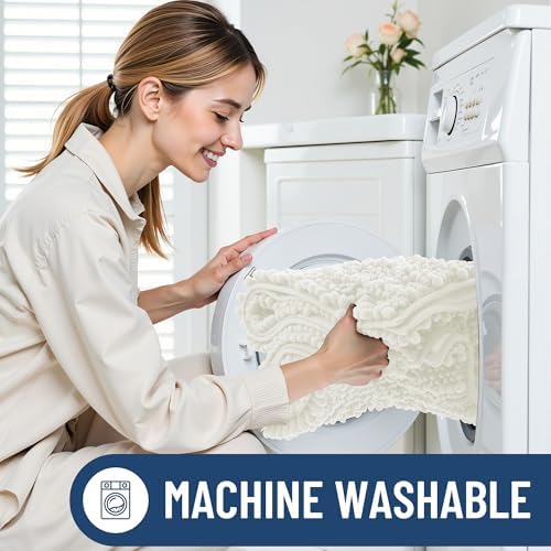 Smiry Bathroom Rugs 47X24, Extra Soft Rubber Backing Chenille Bath Mats - Image 6