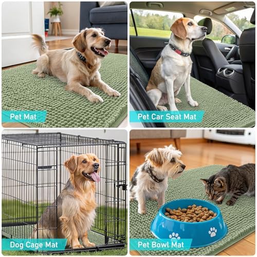 OLANLY Dog Door Mat for Muddy Paws 44x24, Super Absorbent Chenille Mud Mat - Image 7