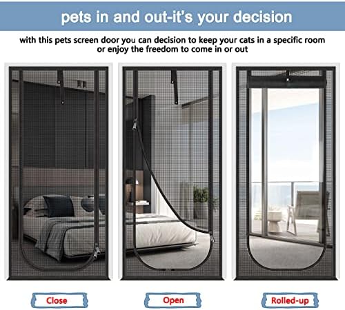 Upgraded Pet Screen Door, Fits Door Opening Size 34''x 83'', Thickened Cat - Image 6