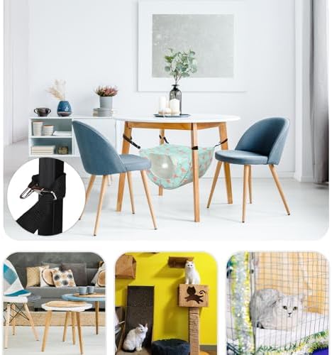 Unittype 2 Pieces Cat Cage Hammock Hanging Pet Bed, 2 Styles - Image 5