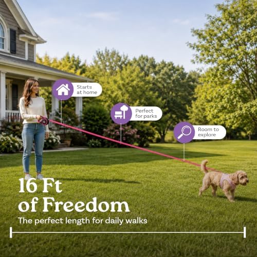 Retractable Dog Leash, 44 LBS /16FT Long, Small & Medium Dogs - Image 5