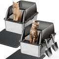Tripamin 15” Stainless Steel Cat Litter Box Enclosure, XXL Stainless Steel High by Makelifemorepleasant