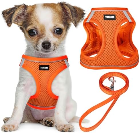 No Pull Dog Puppy Harness and Leash Set Reflective Mesh Vest X-Small by YIMEIS