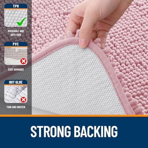 OLANLY Small Bathroom Rugs 24x16, Extra Soft Absorbent Chenille Bath Rugs - Image 6