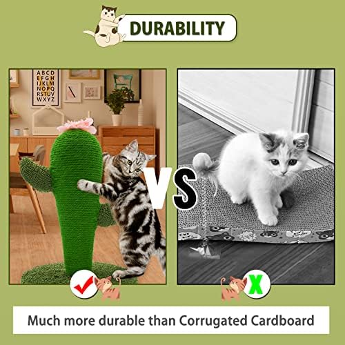AUSCAT Cat Scratching Post, Cute Cactus Scratching Post, Nature Sisal Cat - Image 4
