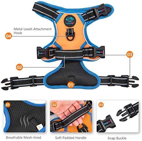 PHOEPET No Pull Dog Harnesses for Small Dogs Reflective Adjustable Front Clip - Image 3