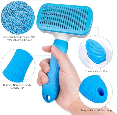 Dog & Cat Brush, Self Cleaning Slicker Brush - Image 2
