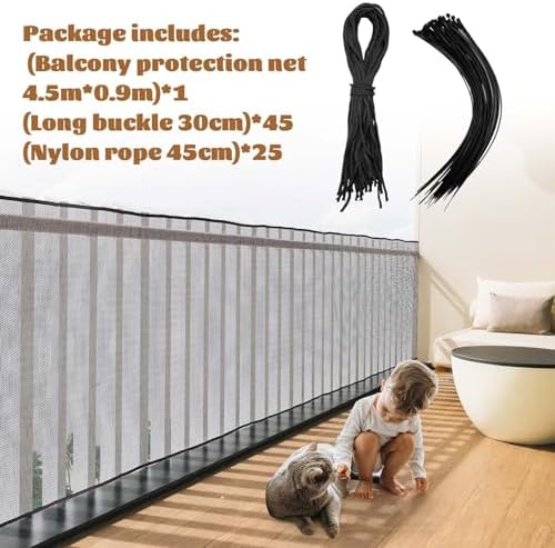 Hosuly Banister Guard Balcony Netting, 30 x 3 ft, 1 Set - Image 3