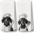 Dog Kitchen Towels Decor Set of 2 by BCUANGD