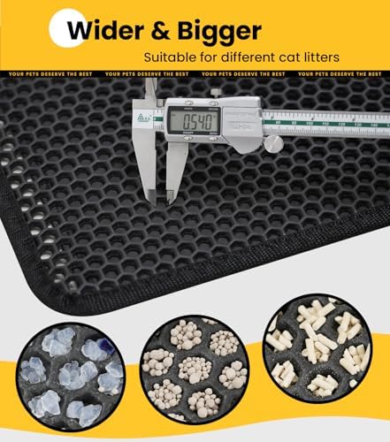 Cat Litter Trapping Mat, Hexagon Grids & Anti-Leak Base, Machine Washable - Image 5