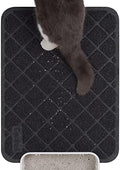 Conlun PVC Cat Litter Mat 24" x 15" Inch Black, Less Waste Cat Litter Box Mat by Conlun