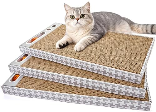 Cat Scratching Board 3 Pack – Reversible Cardboard Scratcher by Unknown