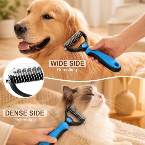 Deshedding Brush for Dogs and Cats, Undercoat Rake Pet Brush for Long Hair - Image 3