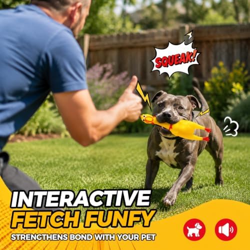 POPLAY Screaming Chicken, Squeaky Chicken Dog Toys Gag Gifts Prank - Image 5