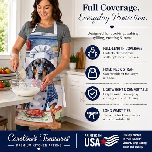 Caroline's Treasures Bluetick Coonhound The Chef Apron Cooking Kitchen Server - Image 4
