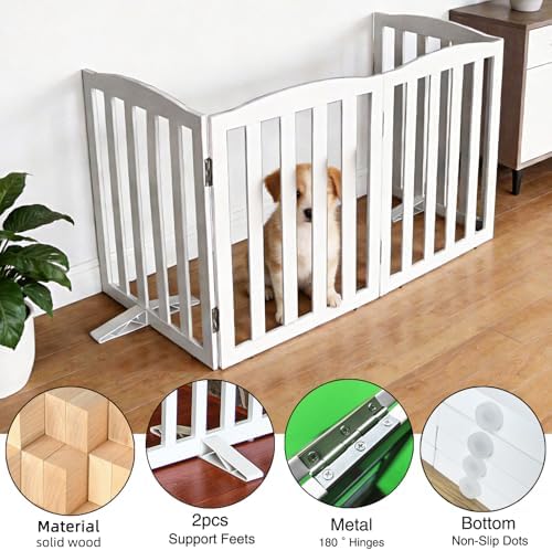 Freestanding Dog Gate Indoor, Doggie Gate Foldable Dog Gates - Image 5