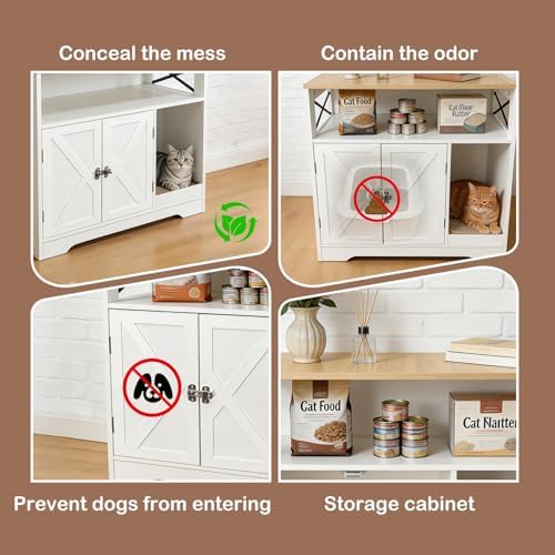 Cat Litter Box Enclosure, Hidden Litter Box Cabinet Furniture - Image 6