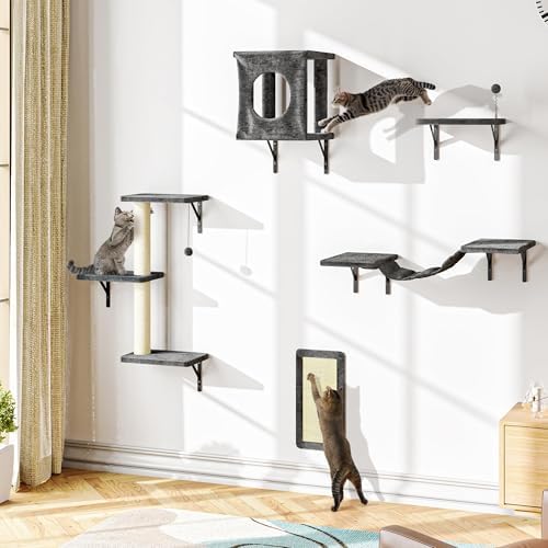 Cat Wall Shelves, 10-in-1 Wall-Mounted Cat Furniture Set - Image 6