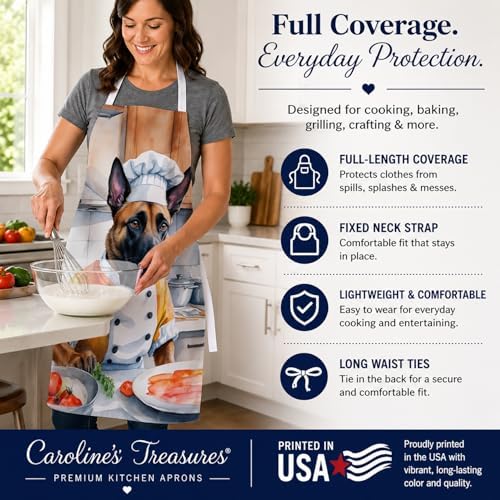 Caroline's Treasures Belgian Malinois The Chef Apron Cooking Kitchen Server - Image 4