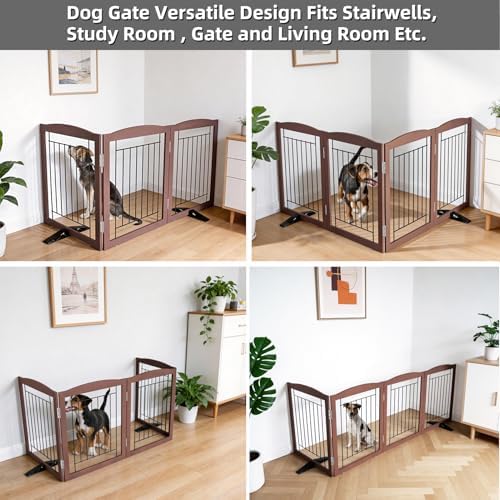 ZJSF Freestanding Dog Fence Indoor, Foldable Dog Gate - Image 4