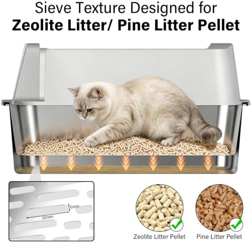Stainless Steel Sifting Litter Box, XL Litter Boxes - Image 2