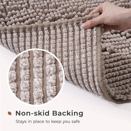 FRESHMINT Chenille Bath Rugs Extra Soft and Absorbent Microfiber Shag Rug - Image 5