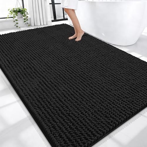 OLANLY Thick Chenille Large Bathroom Rugs 70x46, Absorbent Bath Mat by OLANLY