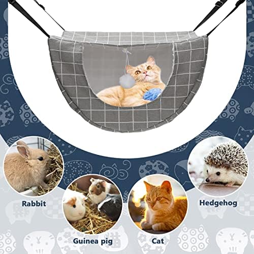 Unittype 2 Pieces Cat Cage Hammock Hanging Pet Bed, 2 Styles - Image 6