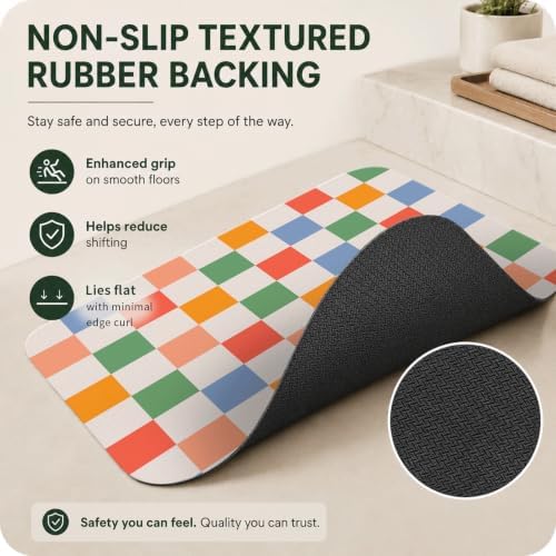 Natural Diatomaceous Earth Bath Mat, Ultra Thin Quick Dry Floor Rug - Image 5