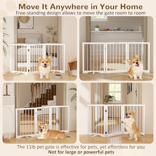 Free Standing Dog Gate Indoor, Foldable Dog Gate - Image 2