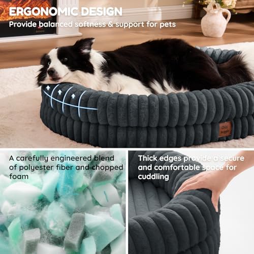 ChiXnuggle Orthopedic Dog Bed, Washable Cover, Faux Fur Bolster Pet Couch - Image 4
