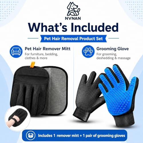 NVNAN 3 PCS Pet Hair Removal Glove and Pet Hair Remover - Image 2