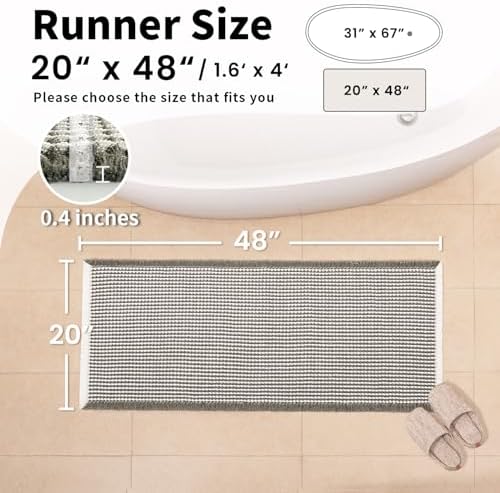 Waffle Bath Mat, Boho Bathroom Rugs Non Slip Washable - Image 2