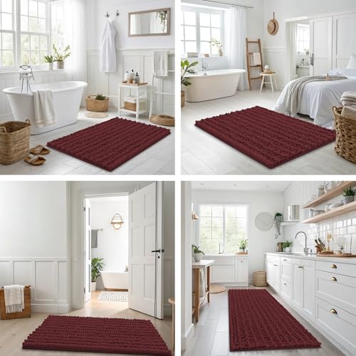 Smiry Bathroom Rugs 47X24, Extra Soft Rubber Backing Chenille Bath Mats - Image 6