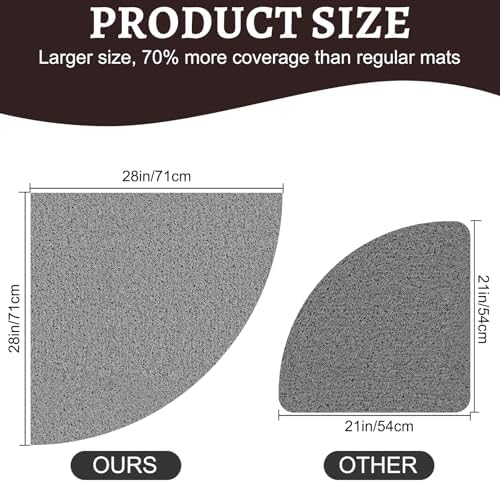 Corner Shower Mat Non Slip, 28x 28 Inches Triangular Bath Mats - Image 2
