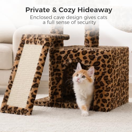 PETEPELA Leopard Cat Tree for Kittens & Small Cats, 32in Cat Tower - Image 5