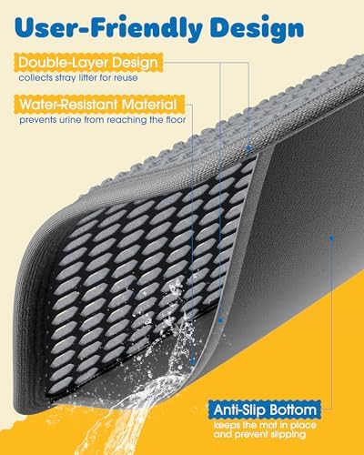 Powools Cat Litter Mat, 23.2 x 14.6 in, Waterproof - Image 5