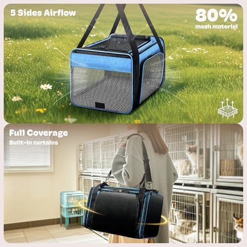 Top and 2 Sides Expandable Pet Carrier 17x11x9.5 TSA Airline Approved - Image 3